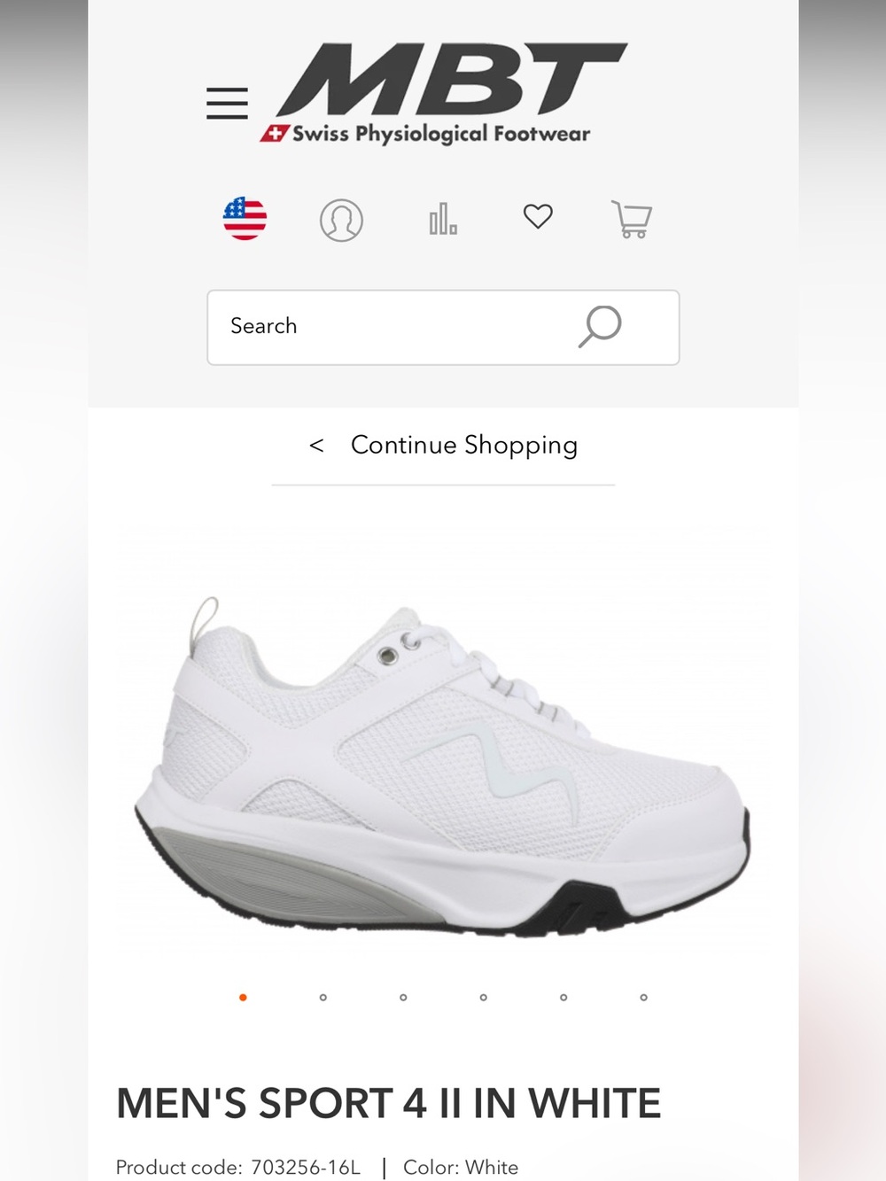 Men’s MBT Sport 4 Sneaker in White - Lightweight Comfort
